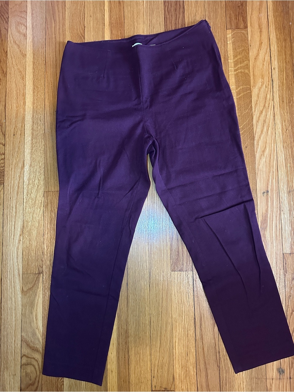 Women's Straight Leg Pants, Plum Purple Side Zipper sz 10 inseam 26in, A New Day